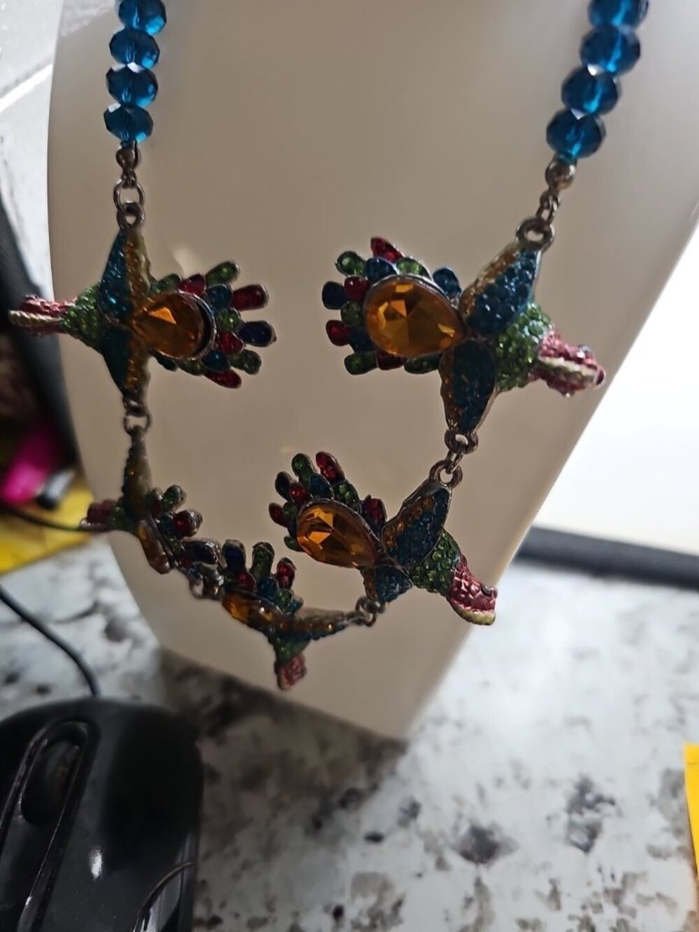 swarovski blue crystal necklace and earring set - Picture 8 of 10
